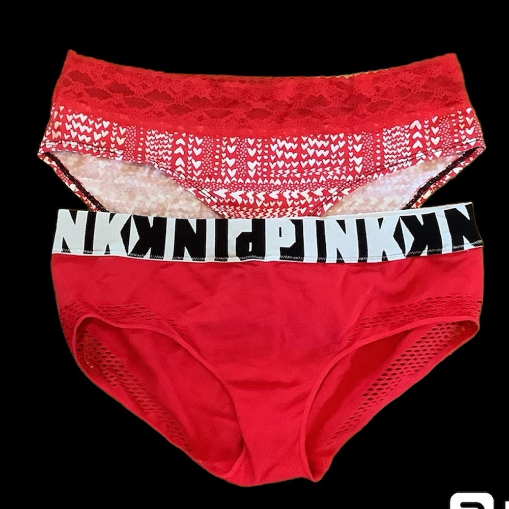 Victoria’s Secret panties. 2 pair. Red and white. Sz. L. NWOT